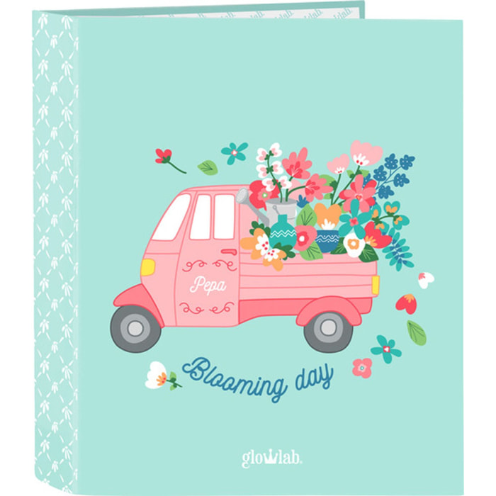 Carpeta f. 4 anillas 35mm lomo ancho glowlab "pepa"