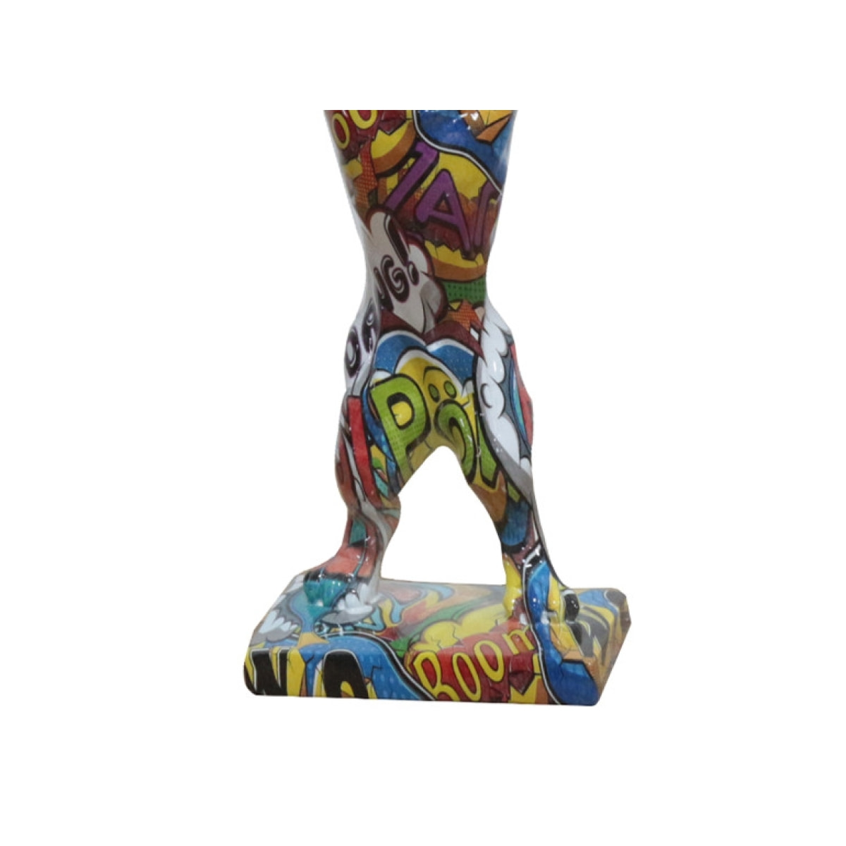 Statuette chien et pneu en résine multicolore H32cm - POPART