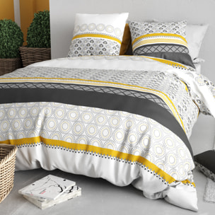 Parure housse de couette imprimé 100% coton - spira