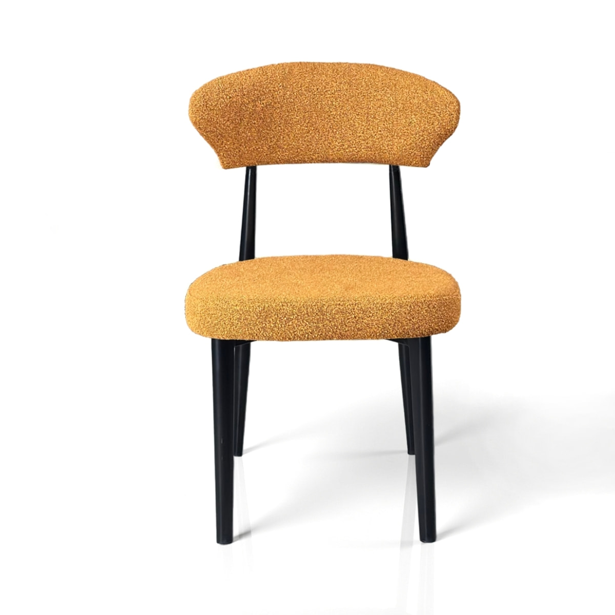 Lot de 2 chaises de salle à manger Tomasucci MELANIA, en tissu, jaune moutarde, 57 × 48 × 81 cm