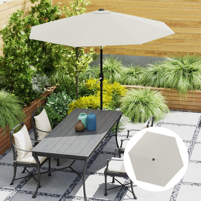 Toldo de Recambio de Sombrilla de 3 m Toldo de Repuesto para Sombrilla de Patio con Ventilación Superior Protección UV 30+ Cubierta de Repuesto para Parasol de Poliéster para Exteriores Crema