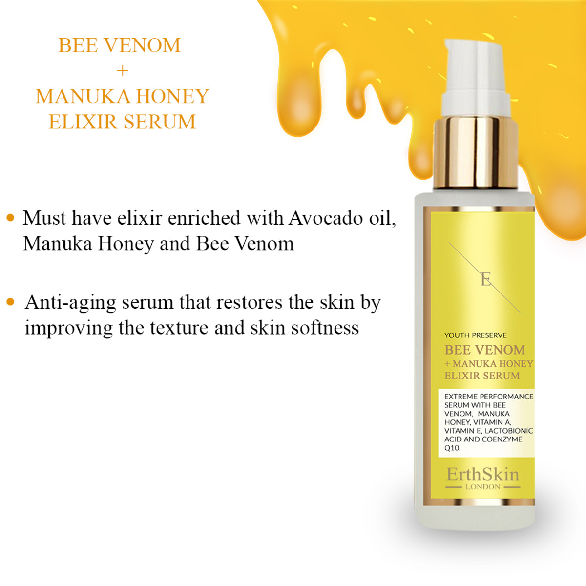 Suero elixir de veneno de abeja + miel de Manuka