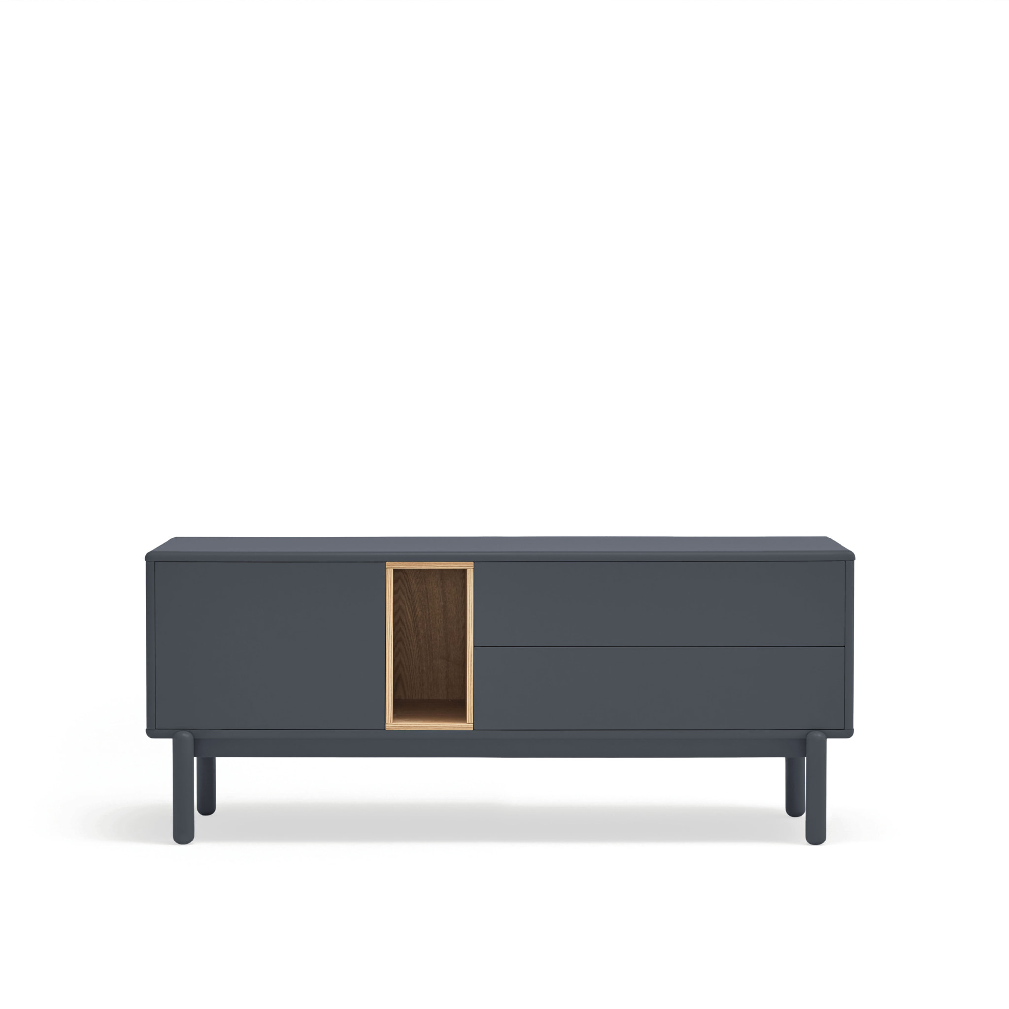 Mueble de televisión Corvo 1 puerta y 2cajones de 140cm gris antracita