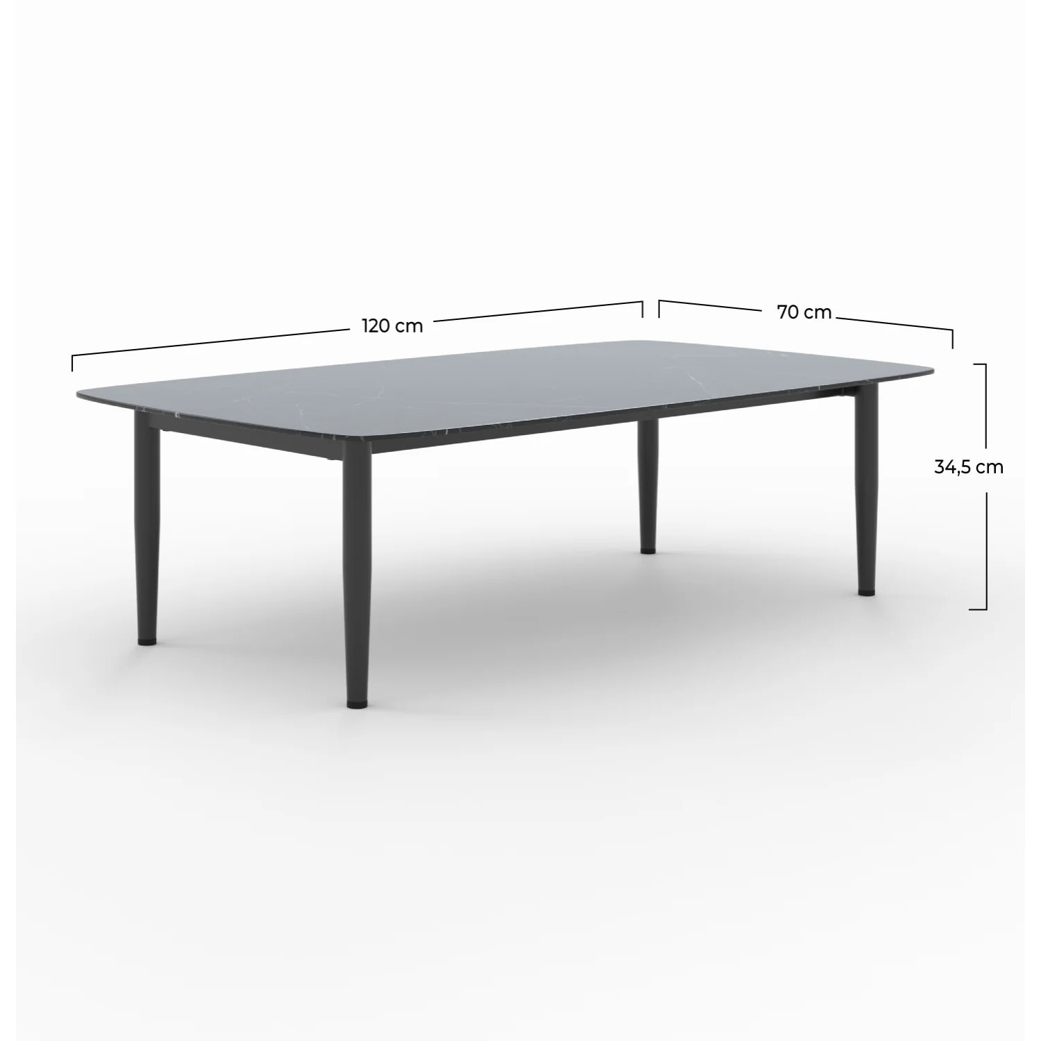 Table basse de jardin en verre effet marbre - Wilo