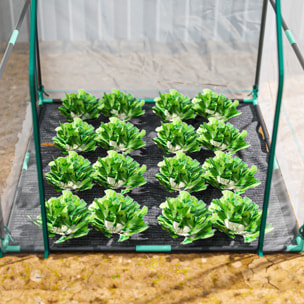 Invernadero Pequeño Invernadero de Exterior con Puerta con Cremallera Base de Tela PE Impermeable y Marco de Acero Invernadero para Cultivar Plantas Flores 90x90x105 cm Transparente