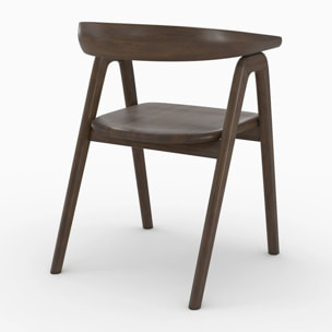 Chaise en bois d'hévéa foncé - Hawa