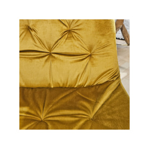 Chaise design en velours capitonné pieds métal noir - ANNA