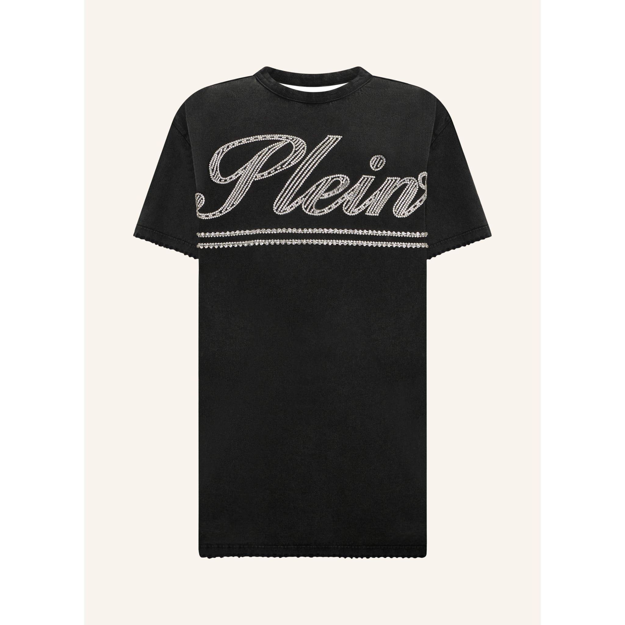 PHILIPP PLEIN Open Back T-Shirt Dress Strass Signature
