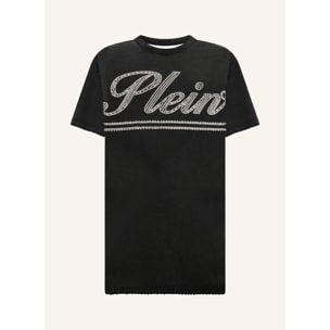 PHILIPP PLEIN Open Back T-Shirt Dress Strass Signature
