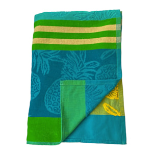 Serviette de plage éponge velours Jacquard ciselé - Cancun - 90x170cm - 340g/m²