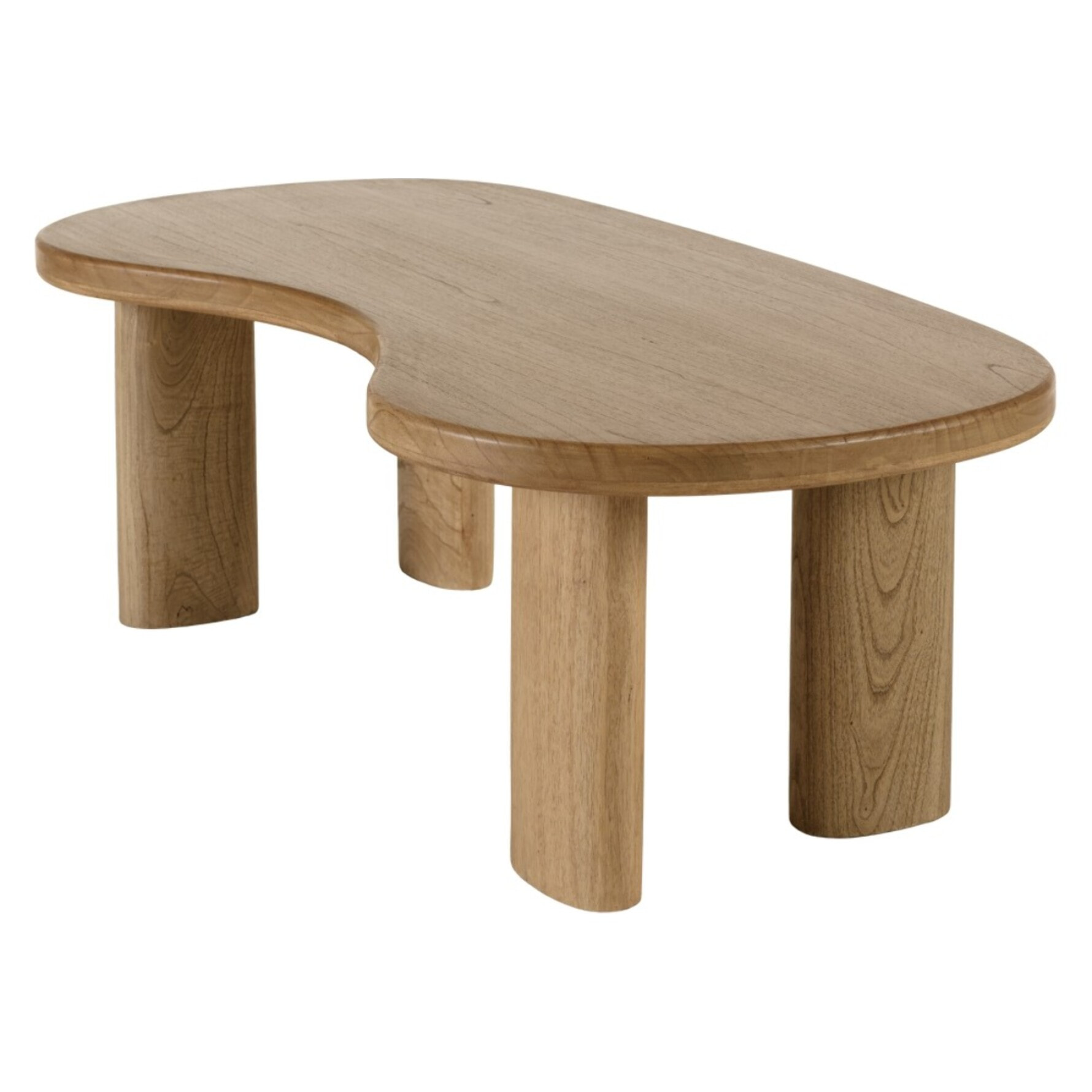 AMY - Table basse 120cm forme vague en bois de mindi AMY