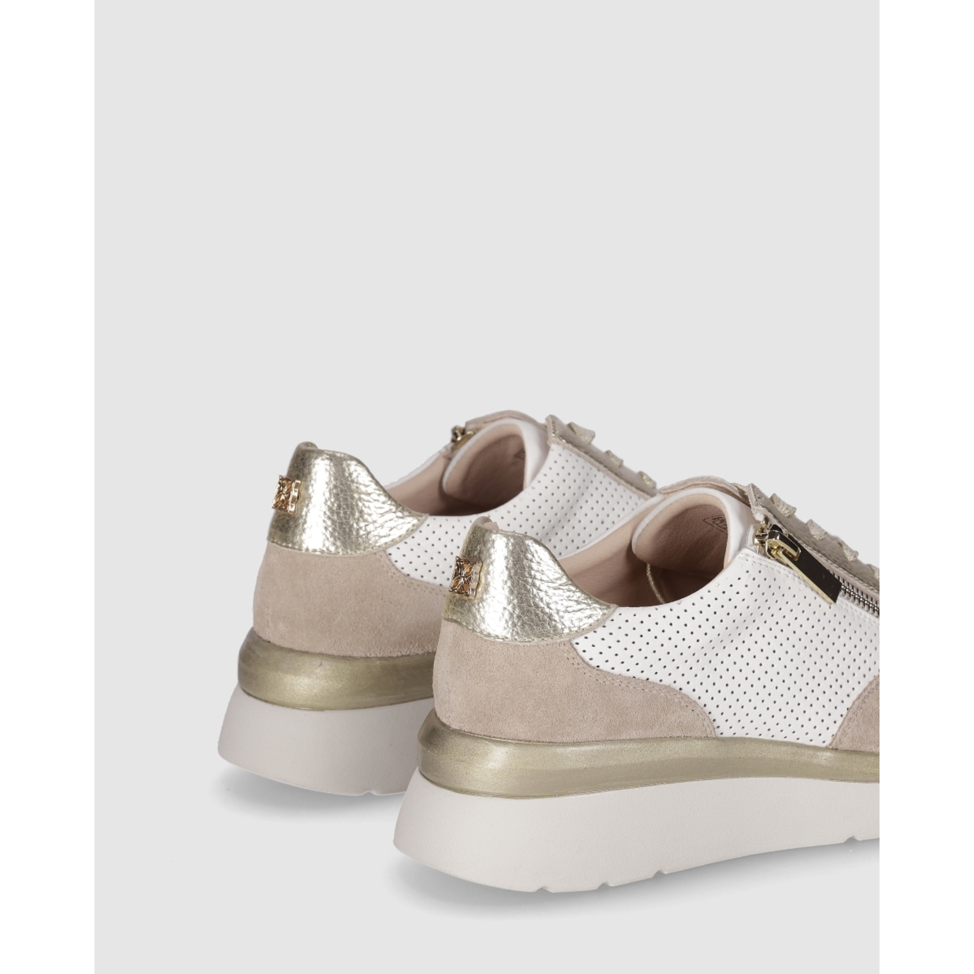 Deportivos de Serraje - Oro - Tacón: 3 cm