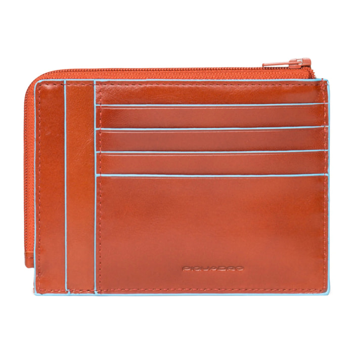 Piquadro Portafogli portacarte di credito in pelle con porta monete, schermato con protezione RFID