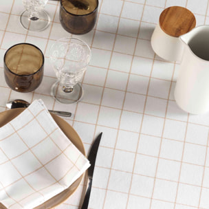 Nappe rectangle à carreaux en polycoton - Naturel