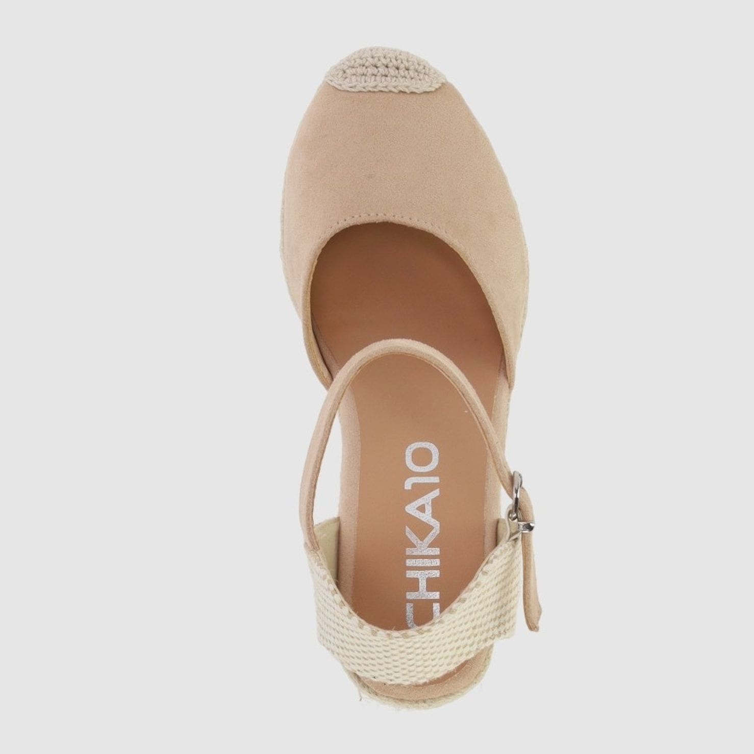 Sandalias de Tejido - Nude - Tacón: 8 cm