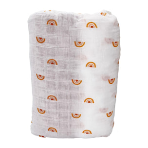 Lot de 2 draps housse bébé en coton bio blanc