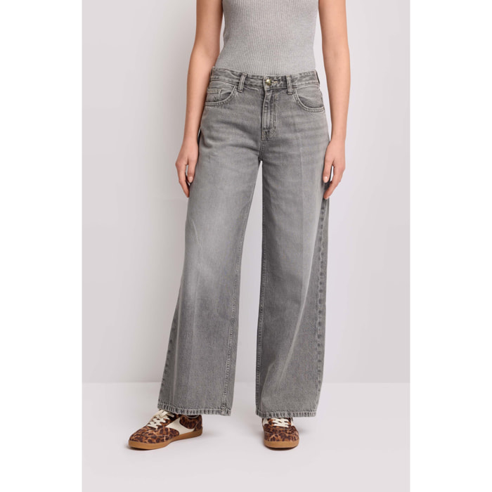 Kocca - Pantaloni in cotone gamba dritta Donna, Denim
