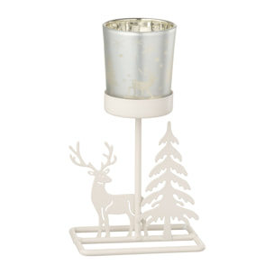 J-Line bougeoir Hiver - acier - blanc/rouge