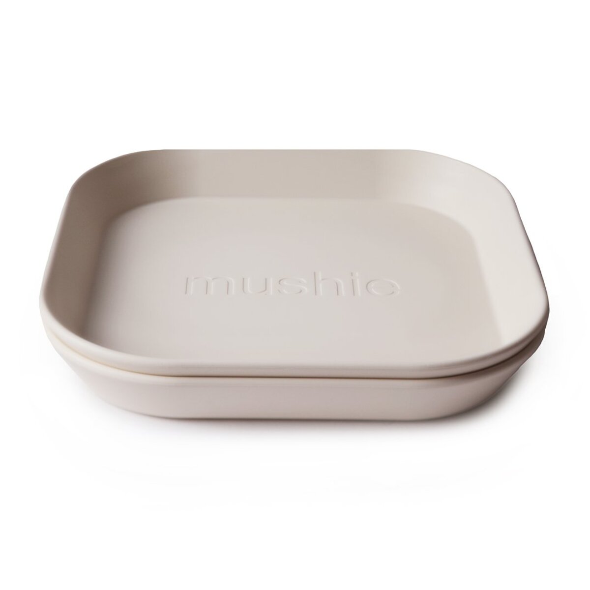 Mushie Pack Dos Platos Cuadrados Solid