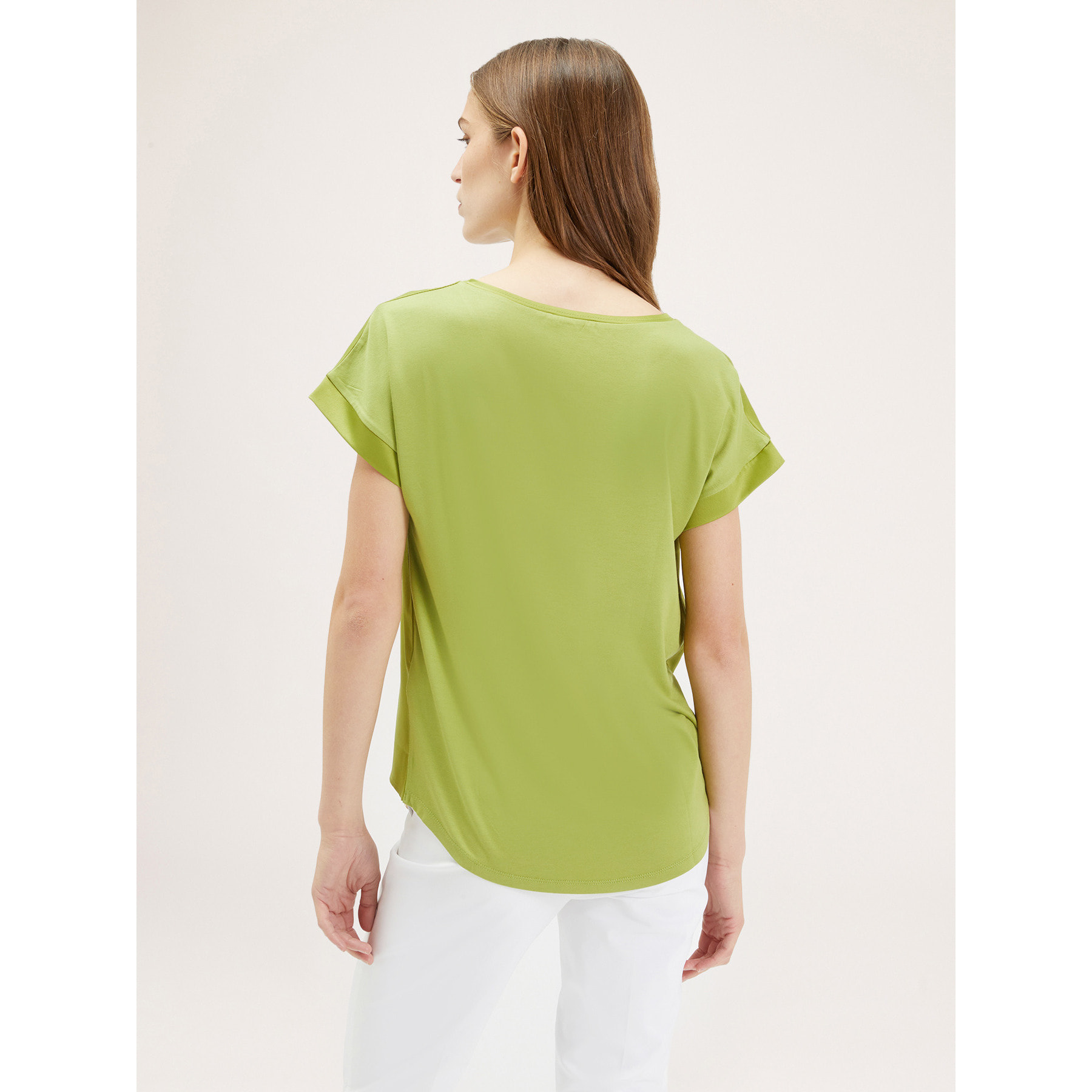 Motivi - T-shirt bimaterica - Verde chiaro