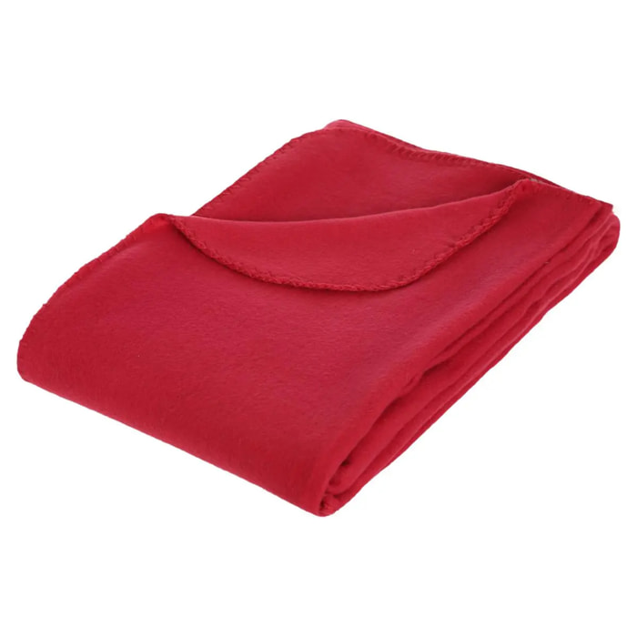 Plaid polaire rouge 125x150cm