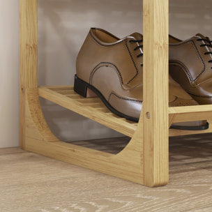 Étagère à chaussures en bambou 4 niveaux à lattes dim. 76 x 33 x 67 cm