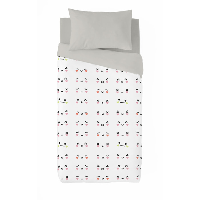 Kawanimals - Funda Nórdica Estampada - Cierre Solapa - 100% Algodón - Incluye 1/2 Fundas de Almohada - Feels