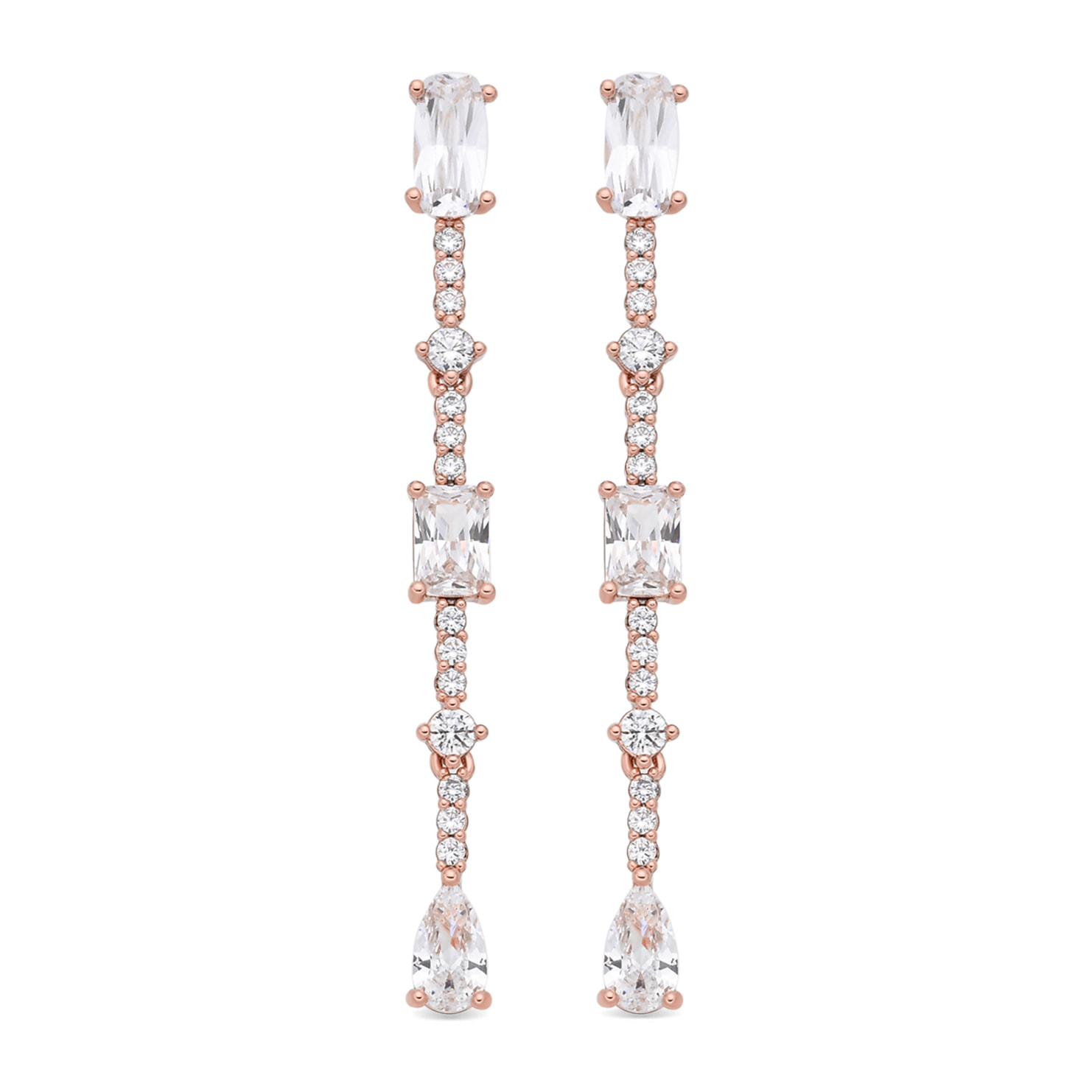 Pendientes Ziadru acabado oro rosa 18k