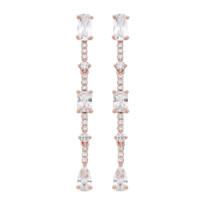Pendientes Ziadru acabado oro rosa 18k