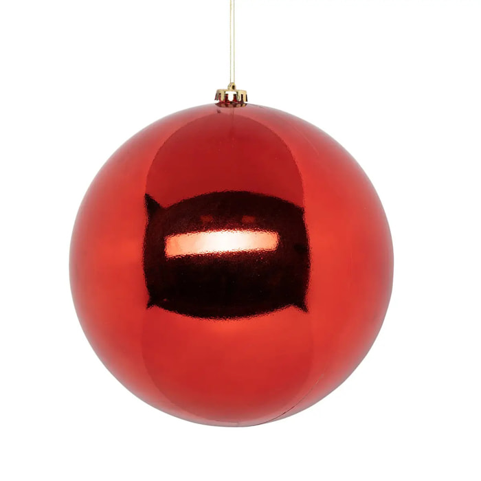 Boule de Noël "Colorama de Noël" rouge en plastique recyclé D25cm