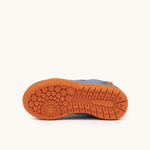 Zapatillas de Fútbol Sala Infantiles con Velcro Azul y Naranja MUNICH G-3 KID VCO 449