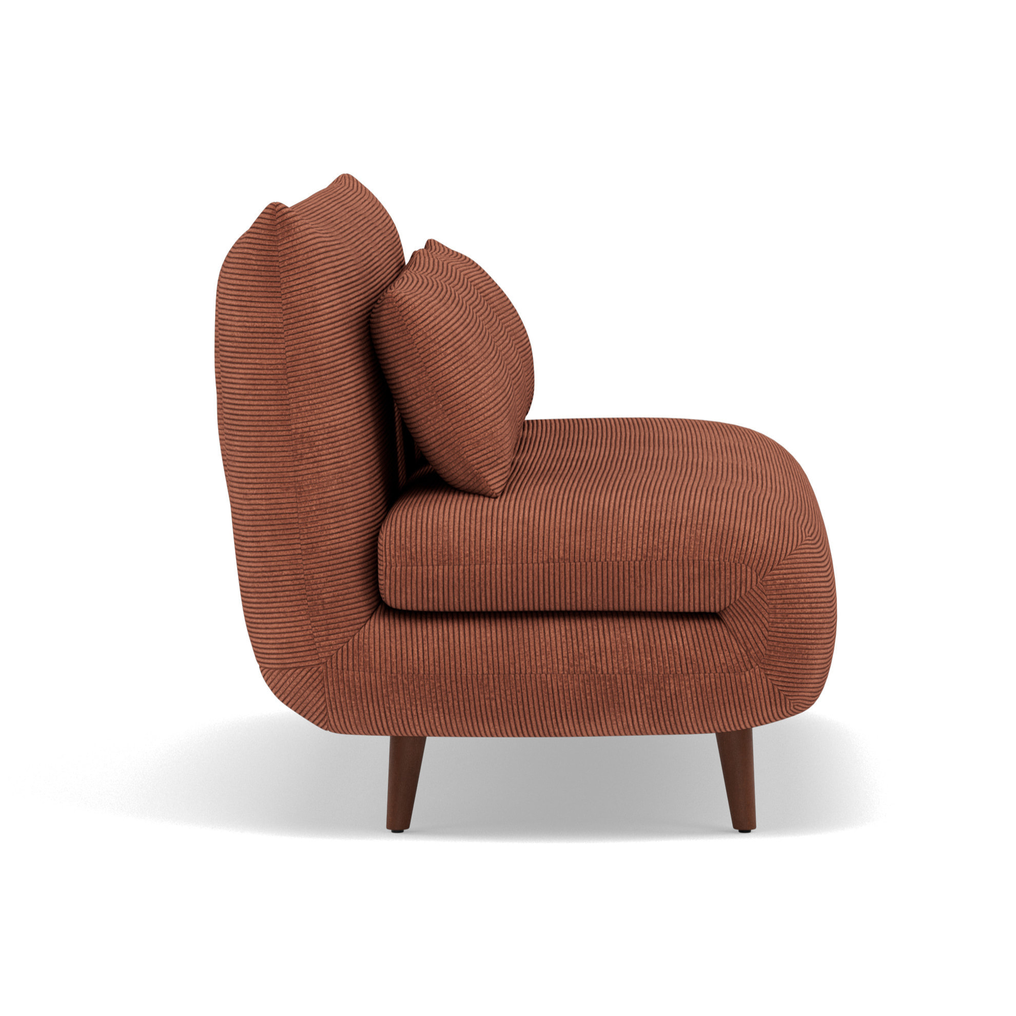 Lumi - Banquette convertible clic-clac 2 places en velours côtelé - Terracotta