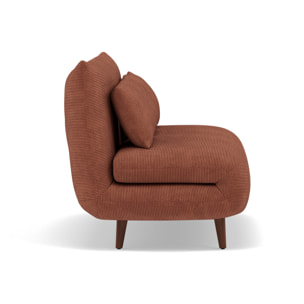 Lumi - Banquette convertible clic-clac 2 places en velours côtelé - Terracotta