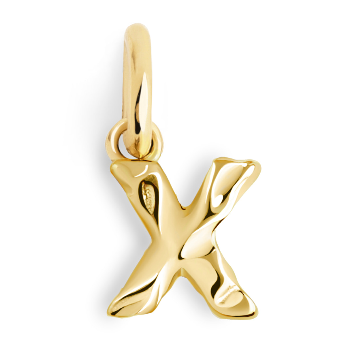 Charm Letter Organic Plata Baño Oro