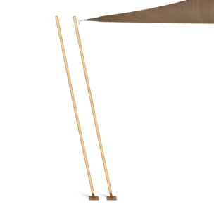 Poteaux ajustables pour voile d'ombrage effet bois - lot de 2