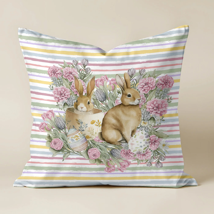 Housse de coussin Easter 2A - 100% coton - Multicolore - 50x50 cm