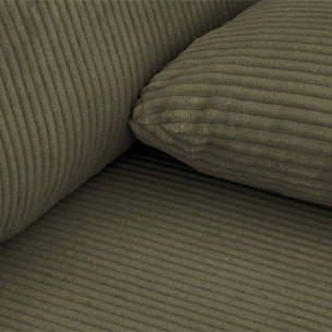 Banquette canapé d'angle droit convertible 3 places velours côtelé avec coffre NELSON