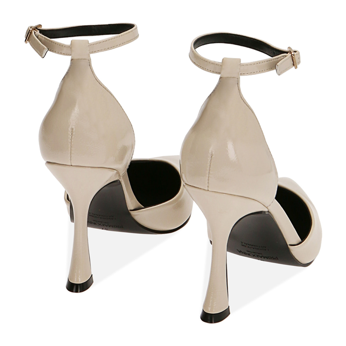 Décolleté panna in naplack, tacco 9,5 cm