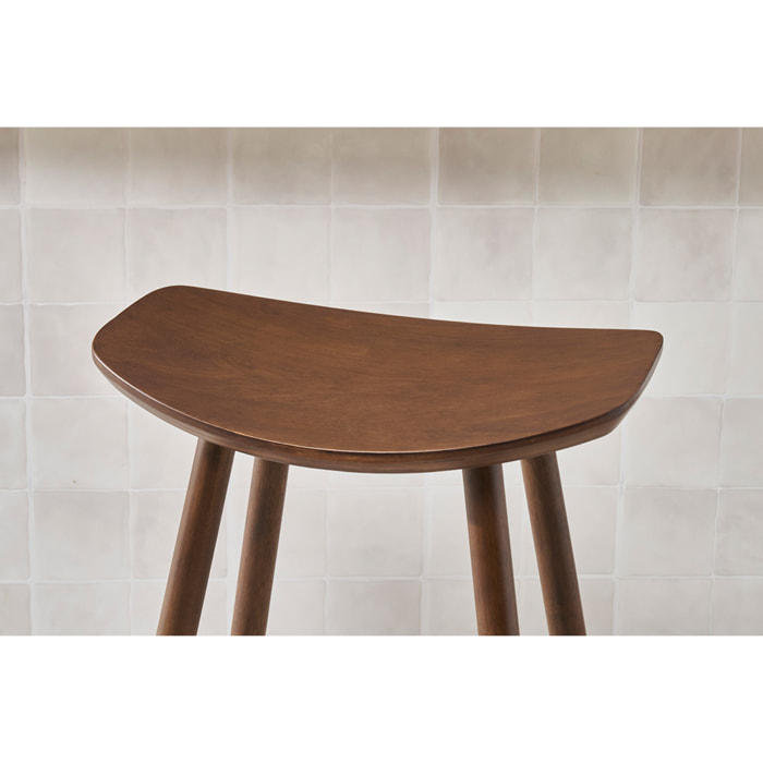Tabourets de bar design noyer H72 cm (lot de 2) DEMORY