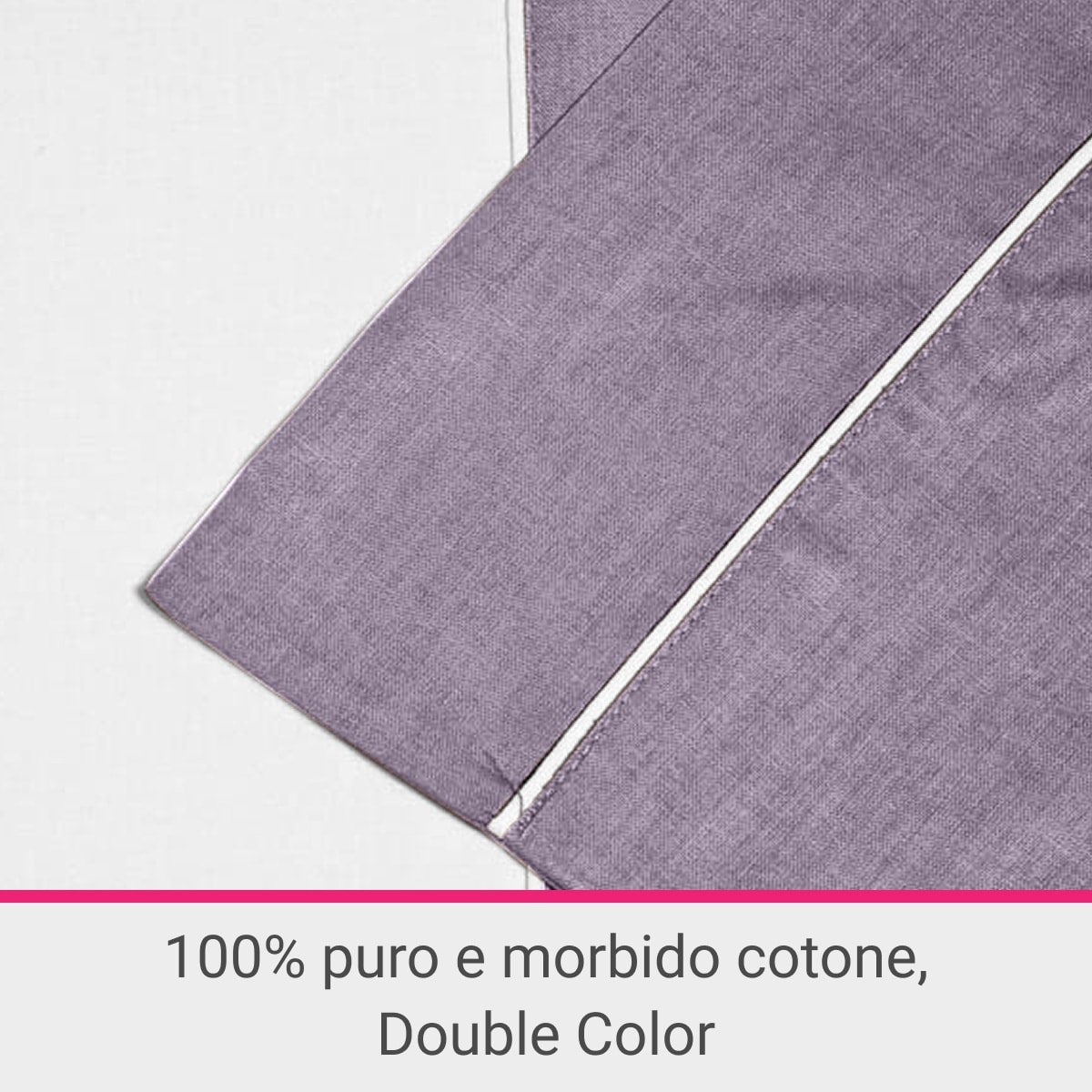 Parure Copripiumino Double-Color IPERSAN Puro Cotone Glicine/Bianco
