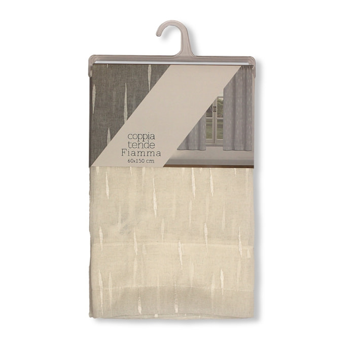 COPPIA TENDE PER PORTAFINESTRA DIS.FIAMMA 60X230 CM COLOR AVORIO