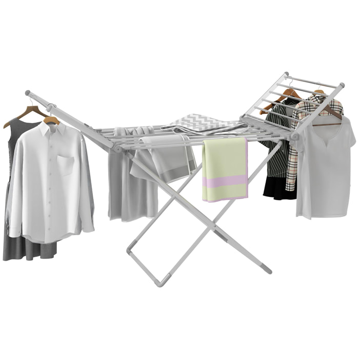 Etendoir séchoir linge pliable 2 ailes latérales extensibles alliage aluminium