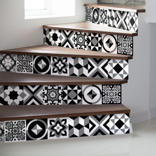 Stickers adhésifs escalier carrelages | Sticker Autocollant contremarche Carreaux de ciment carrelages adhésif - LANAH