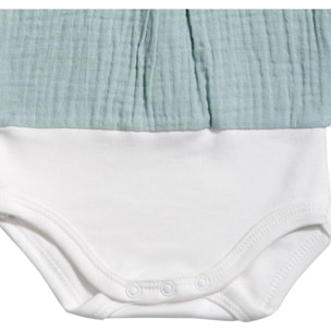 Body bebé manga corta bambula botones