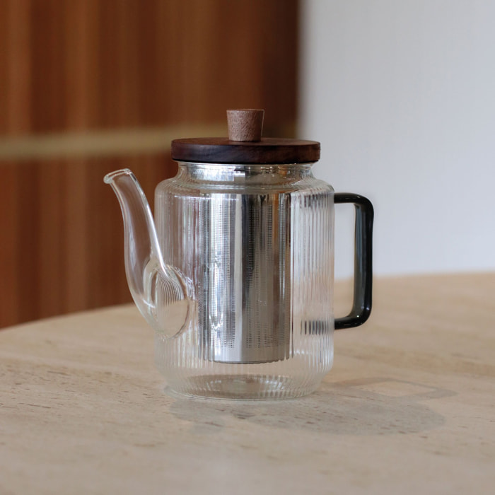 Théière en verre et anse graphite 550ml KARL
