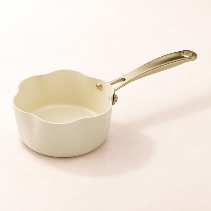Casserole en aluminium recyclé beige 18cm en forme de fleur DAHLIA