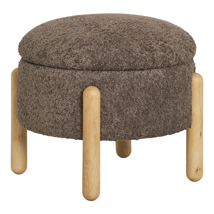 Pouf Contenitore Medas Marrone/Naturale — Ø45×36 cm, HN1237