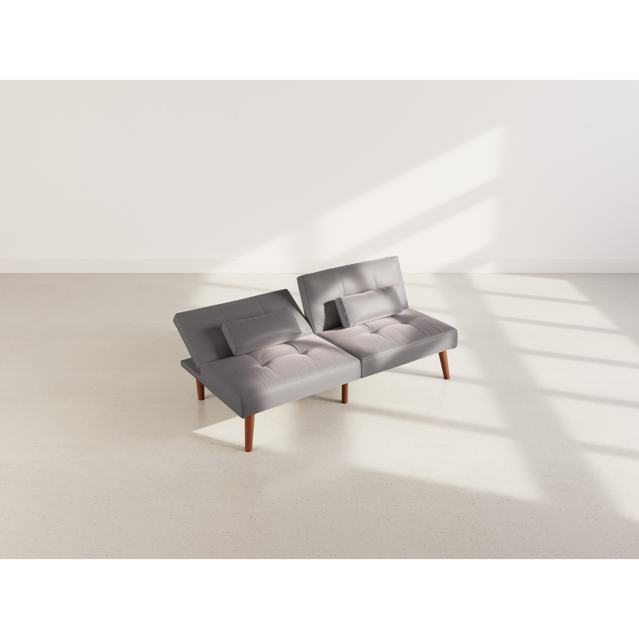 Philae - Canapé convertible clic-clac 2 places - en simili - Gris