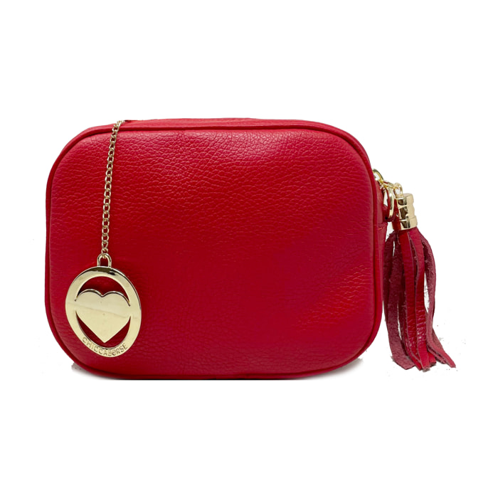 Chicca Borse - Tracollina Clutch Donna in Vera Pelle - Colore Rosso