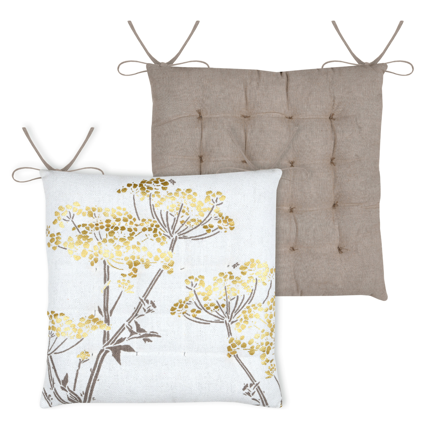 Galette de chaise feuillage doré pour intérieur chic - Doré